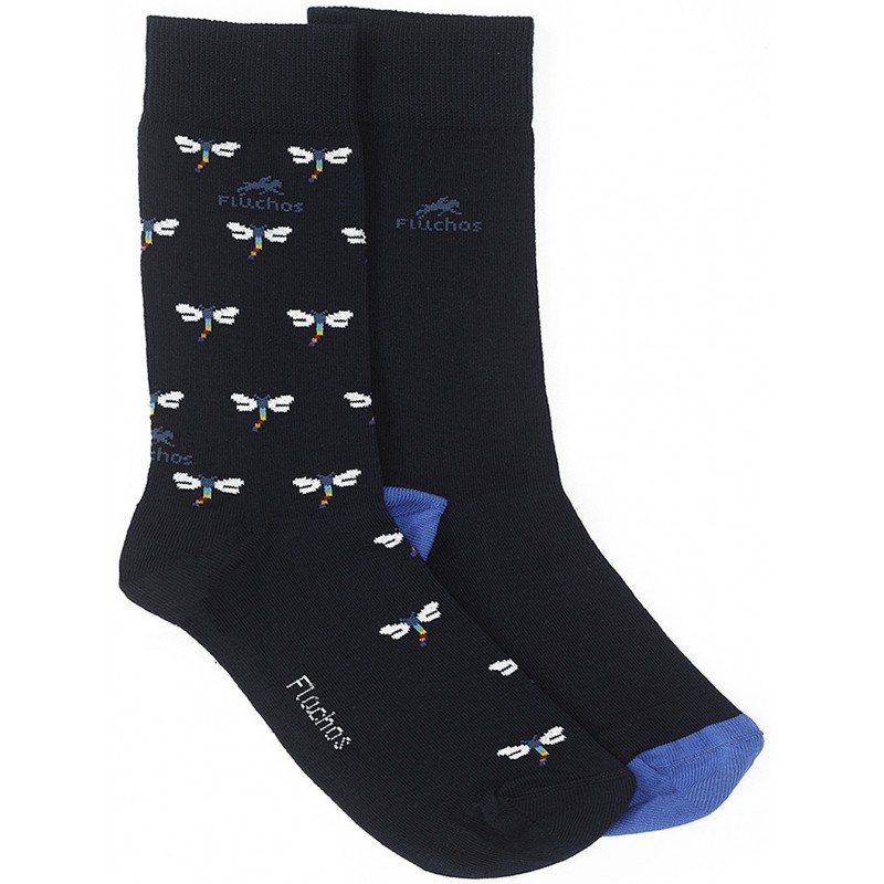 LANGE BLOEMIGE SOKKEN CA0009  NAVY